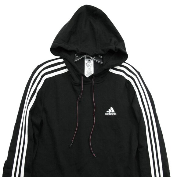 Adidas Hoodie Black Hooded Pouch Pocket Pullover Sweater Jacket Women's Small S - Picture 3 of 8